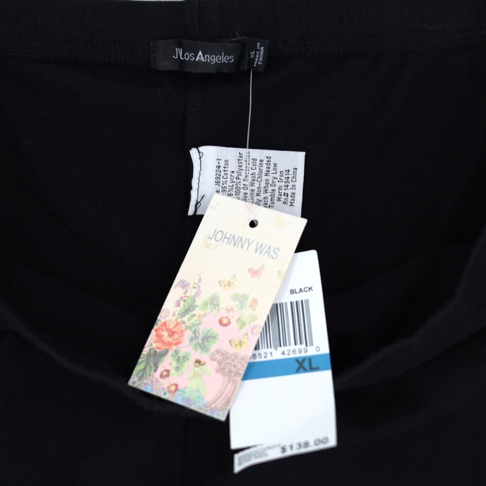 Johnny Was Women Black Floral Embroidered Libbi Boho Ankle Leggings Size XL - Picture 9 of 13